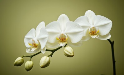 Elegant white orchid flowers in bloom