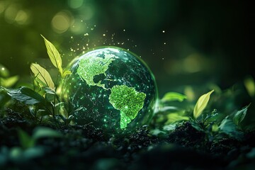 Holographic projection of a green p