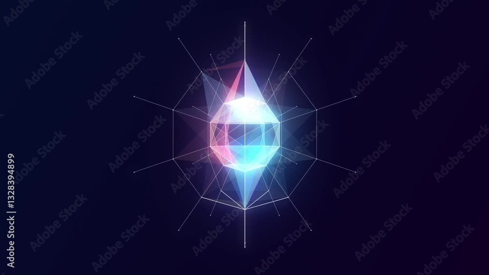 Poster dynamic 3d visual effect with color glow. 3d animation background.