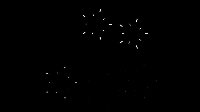 Firework Motion Graphic in 4K , fireworks circle burst , fireworks against black background.
