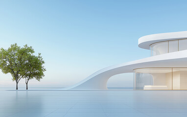 Fototapeta premium Minimalist modern art building space structure 