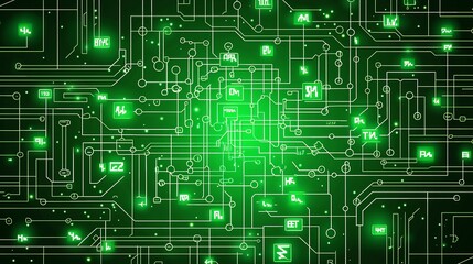 Minimalist vector of trading strategy board with different market entry and exit points mapped out