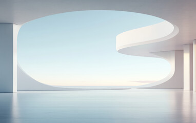 Minimalist modern architecture and spatial structure
