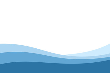 Simple minimalistic modern abstract blue sea wave background, vector illustration. Decorative graphic element for banners, posters, covers, flyers with an empty space for text, flat design