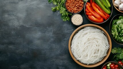 Preparing a gluten-free meal at a rustic kitchen counter culinary arts home environment top view healthy living
