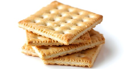 Crackers on white background