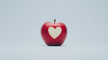 Red Apple of Affection: A vibrant red apple with a delicate heart-shaped sticker, symbolising love, health, and purity