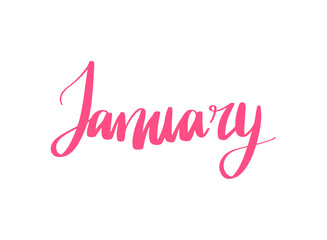 Illustration of an Colorful January Month Lettering