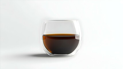 transparent cup of black coffee isolated