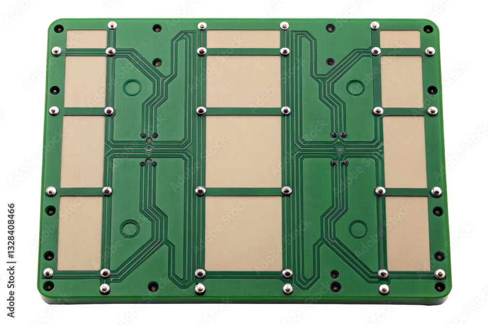 Poster green circuit board isolated with transparent background