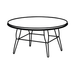 furniture line art vector illustration 