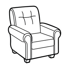 furniture line art vector illustration 