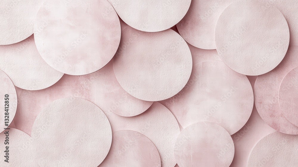 Poster pink abstract circles: an elegant abstract composition features overlapping circles in varying sizes