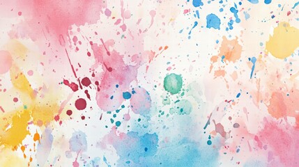 Fototapeta premium Watercolor Splatter: A vibrant splash of watercolor paints explodes across a smooth, textured surface, creating a dynamic and colorful composition, capturing the essence of artistic expression.