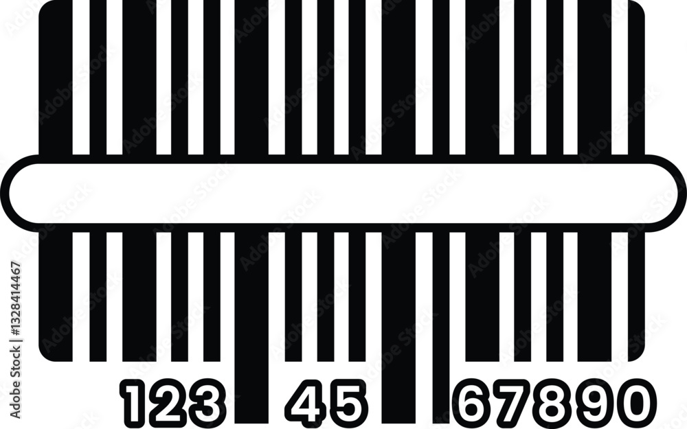 Poster barcode with numbers 1 through 9 and a stripe