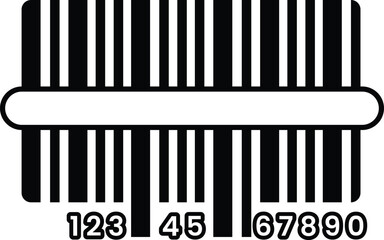 barcode with numbers 1 through 9 and a stripe