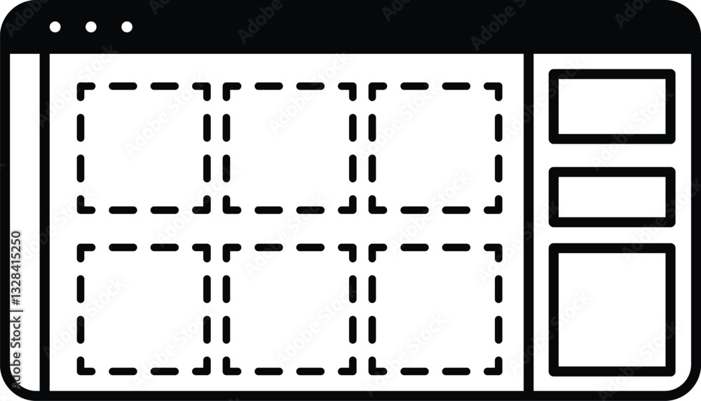 Poster computer monitor with a square in the middle of it
