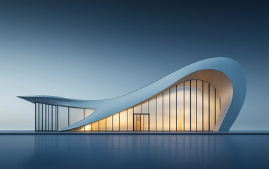 Obraz premium Minimalist modern art building space structure 