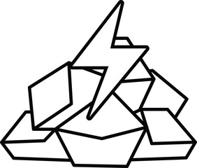 rock pile with a lightning bolt on top