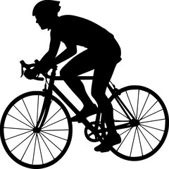 Fototapeta premium silhouette Drawing of a cyclist on a white background vector 