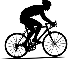 Obraz premium silhouette Drawing of a cyclist on a white background vector 