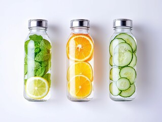 Refreshing detox water preparation with citrus fruits cucumber and mint kitchen beverage presentation bright and clean healthy lifestyle