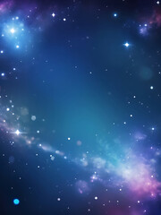 Obraz premium A galaxy-inspired cosmic blue bokeh background with shimmering light specks, light, blue, bokeh, abstract, bright, glow, star, glowing, fantasy, shiny, night, design, space
