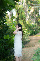 young woman in a park