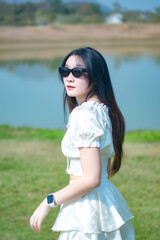 young woman in sunglasses