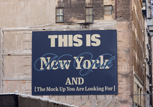 Mockup Display on Building Wallscape in New York Showing Potential Design