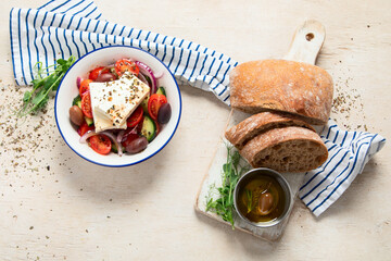 Fresh greek salad. Healthy eating.