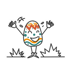 funny retro colorful egg character doodle