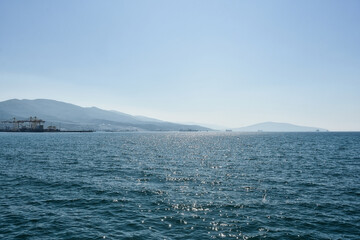 Blue landscape of Tsemes Bay in Novorossiysk