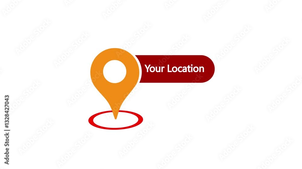 Poster your location travel animation. captivating map with location marker