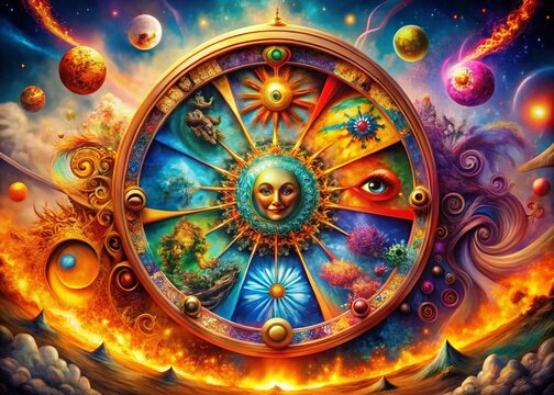 Surreal Color Wheel of Emotions: A Psychedelic Exploration of Human Feelings