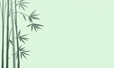 Serene bamboo silhouette on green