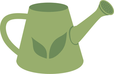 Stylized Green Watering Can Illustration