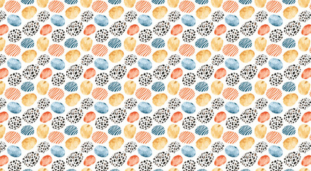 Vector Modern Animal Print Pattern with Watercolor Leopard Spots, Zebra Stripes, and Cheetah Prints in Trendy Colors