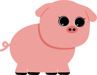 Cute Cartoon Pig Illustration