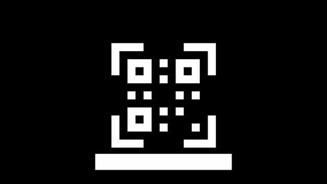 Pixel art smartphone QR code scan mobile payment loop