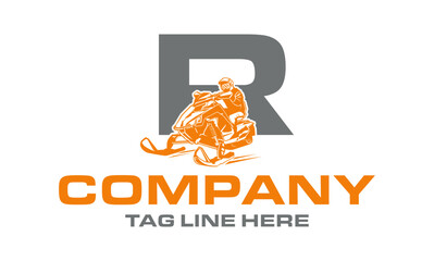 Letter R  Snowmobile design vector illustration, Creative Snowmobile logo design concept template, symbols