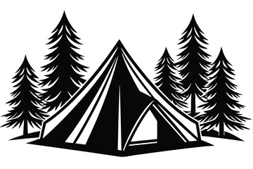 Camping Tent silhouette vector