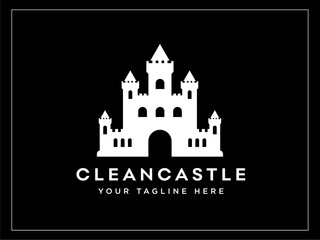 Obraz premium gothic architecture silhouette, Gothic castle icon vector black, Simple style black vector icon of a castle with towers for apps and websites