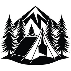 Camping Tent silhouette