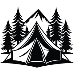 Camping Tent silhouette