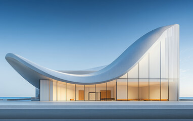 Obraz premium Minimalist modern art building space structure 