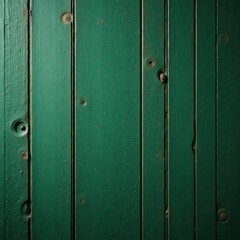 Fototapeta premium Deep forest green stained antique wood planks, aged, green tint
