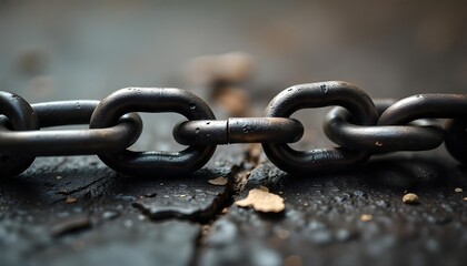 A symbolic image of a broken chain, representing the breaking down of prejudice and discrimination