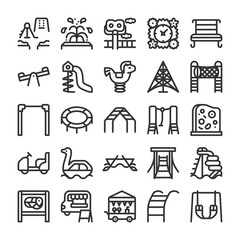 公園 公共施設 遊具 アイコンセット