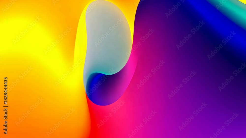Poster A colorful background with a red spot in the middle. The background is blue and orange. There are some red dots in the background